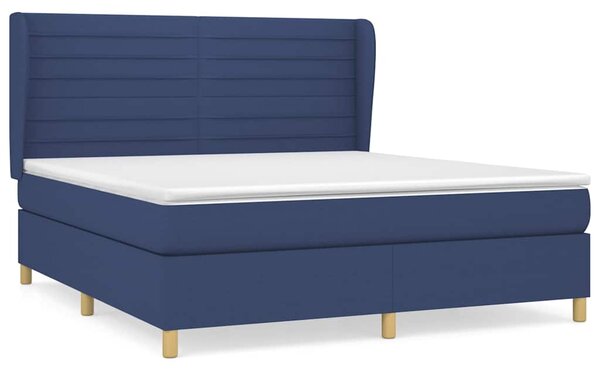 Box spring postel s matrací modrá 160x200 cm textil 3128619