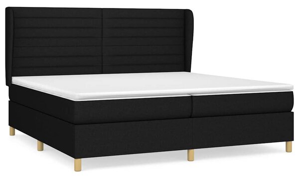 Box spring postel s matrací černá 200x200 cm textil 3128631
