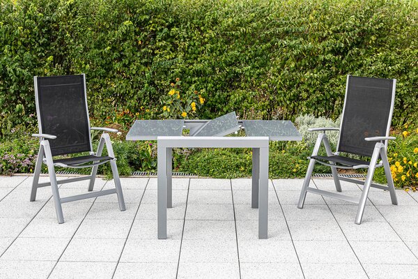 ZAHRADNÍ STŮL, kov, sklo, 80-120/70/75,5 cm Gardenson - Online Only zahradní nábytek, Online Only