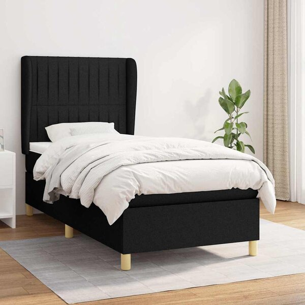 Box spring postel s matrací černá 80 x 200 cm textil 3128639