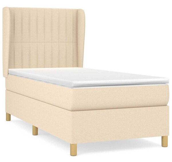 Box spring postel s matrací krémová 100 x 200 cm textil 3128666