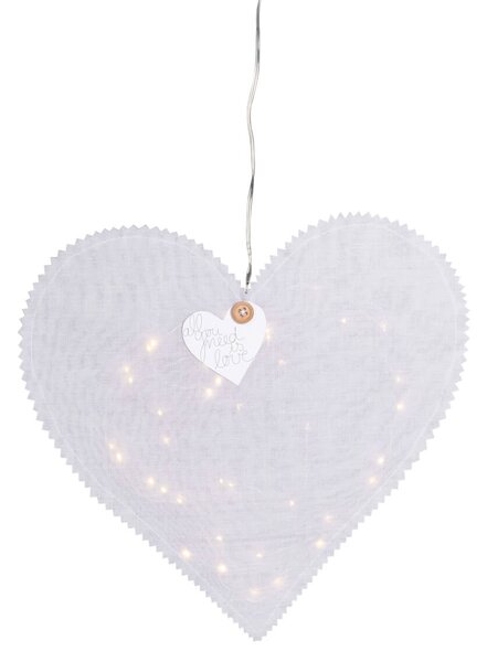 Räder Bílé závěsné srdce HEARTLIGHT s LED světelným řetězem