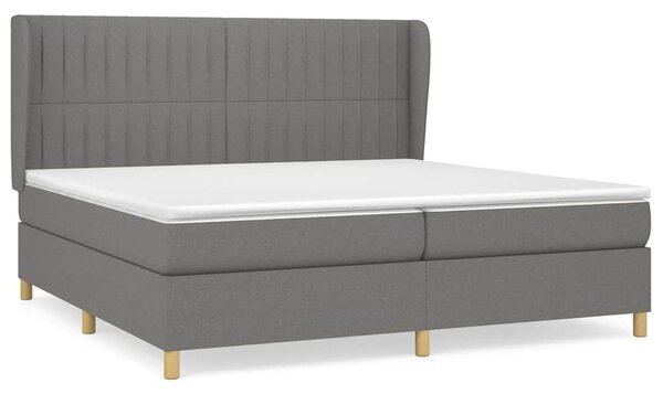 Box spring postel s matrací tmavě šedá 200x200 cm textil 3128710