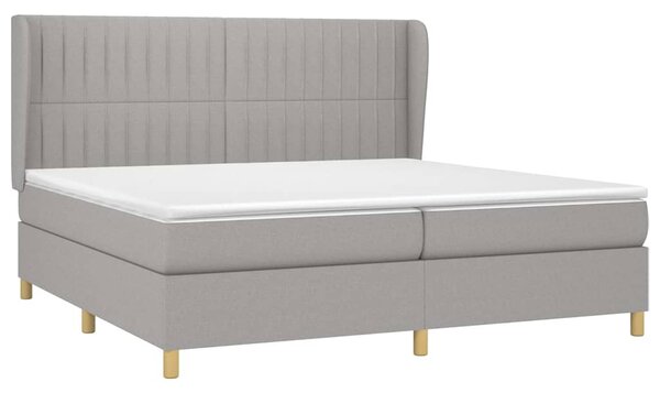 Box spring postel s matrací světle šedá 200 x 200 cm textil 3128709