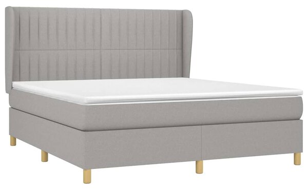 Box spring postel s matrací světle šedá 160 x 200 cm textil 3128693