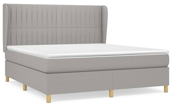 Box spring postel s matrací světle šedá 160 x 200 cm textil 3128693