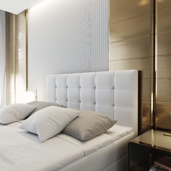 Čalouněná postel boxspring GLORIEN 140x200 cm purpurová Matrace: Matrace Bonell pružinová