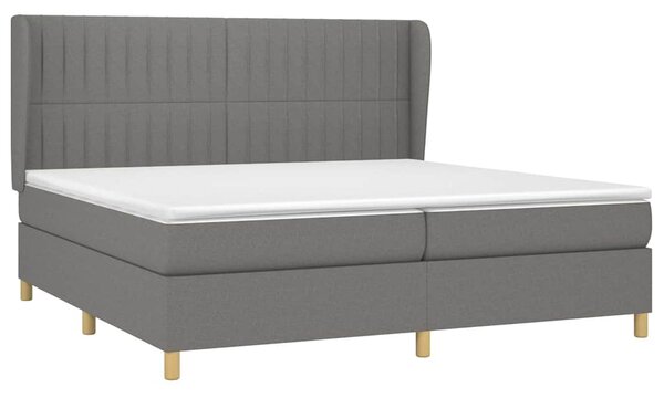 Box spring postel s matrací tmavě šedá 200x200 cm textil 3128710