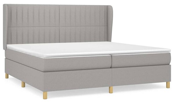 Box spring postel s matrací světle šedá 200 x 200 cm textil 3128709