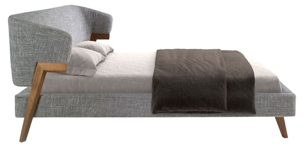 -25 % Dny MOMENTI– Šedá čalouněná dvoulůžková postel Angel Cerdá No. 7173, 180 x 200 cm