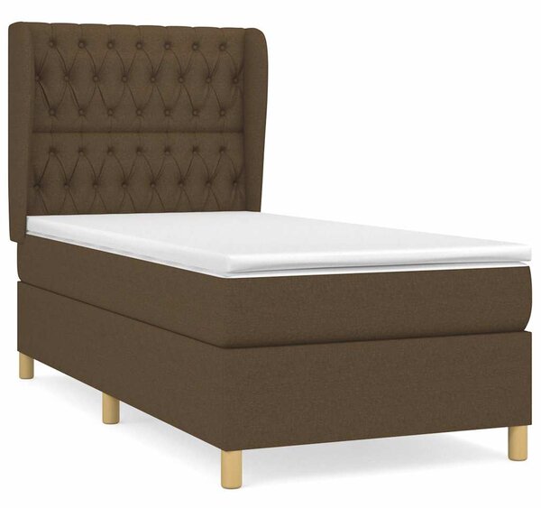 Box spring postel s matrací tmavě hnědá 90x190 cm textil 3128728