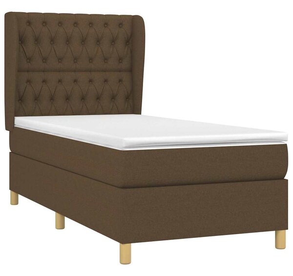Box spring postel s matrací tmavě hnědá 90x190 cm textil 3128728