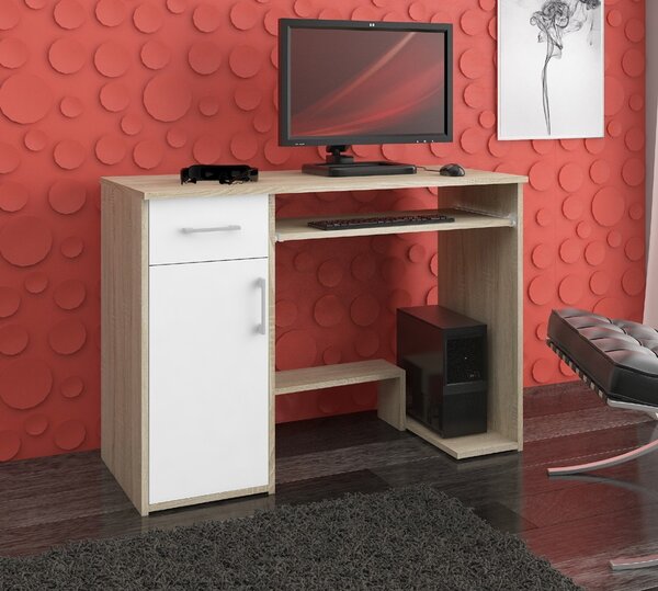 Ak furniture Volně stojící psací stůl Jay 90 cm dub sonoma/bílý