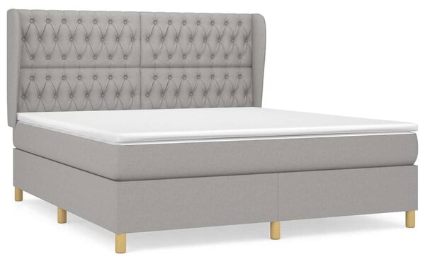 Box spring postel s matrací světle šedá 180 x 200 cm textil 3128781