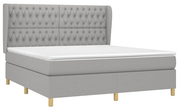 Box spring postel s matrací světle šedá 180 x 200 cm textil 3128781