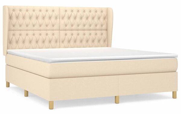 Box spring postel s matrací krémová 180x200 cm textil 3128786
