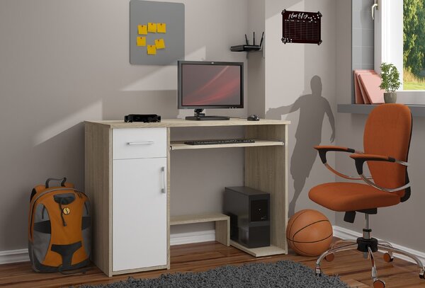 Ak furniture Volně stojící psací stůl Jay 90 cm dub sonoma/bílý