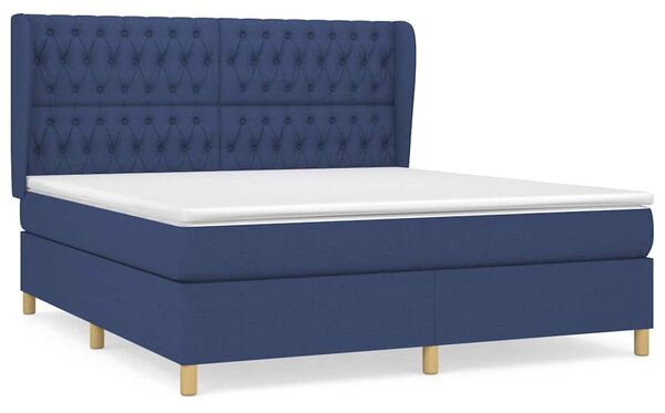 Box spring postel s matrací modrá 180x200 cm textil 3128787