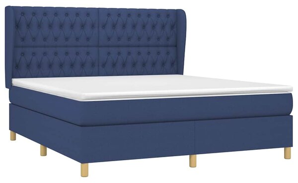 Box spring postel s matrací modrá 180x200 cm textil 3128787