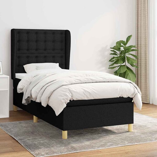 Box spring postel s matrací černá 80 x 200 cm textil 3128799
