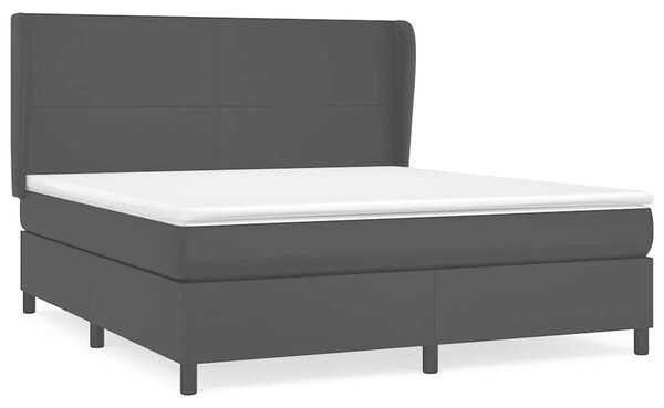 Box spring postel s matrací černá 160x200 cm umělá kůže 3128919