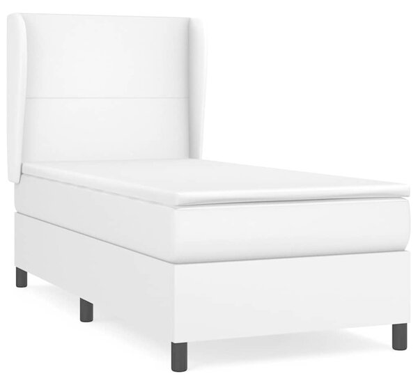 Box spring postel s matrací bílá 80 x 200 cm umělá kůže 3128878
