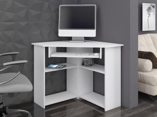 Ak furniture Rohový psací stůl Ted bílý