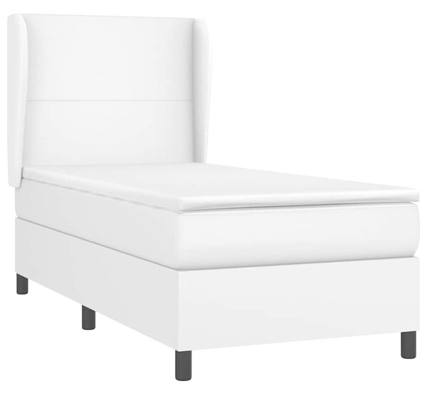Box spring postel s matrací bílá 80 x 200 cm umělá kůže 3128878