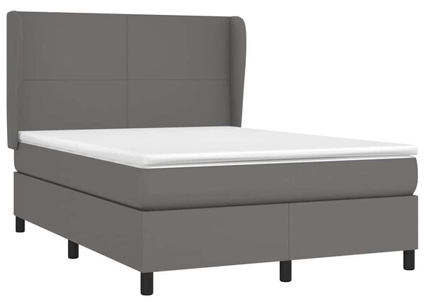 Box spring postel s matrací šedá 140x200 cm umělá kůže 3128917