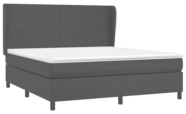 Box spring postel s matrací černá 160x200 cm umělá kůže 3128919