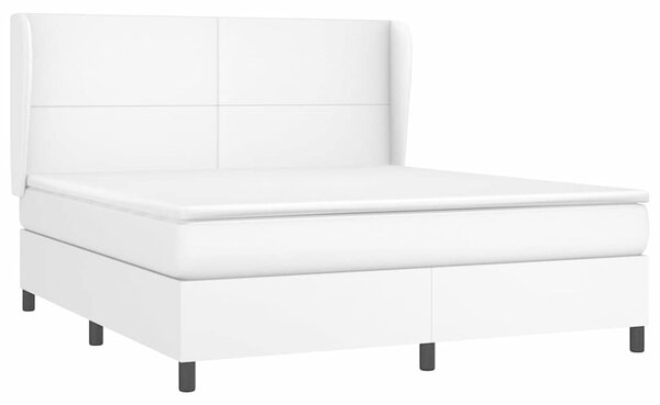 Box spring postel s matrací bílá 160x200 cm umělá kůže 3128920