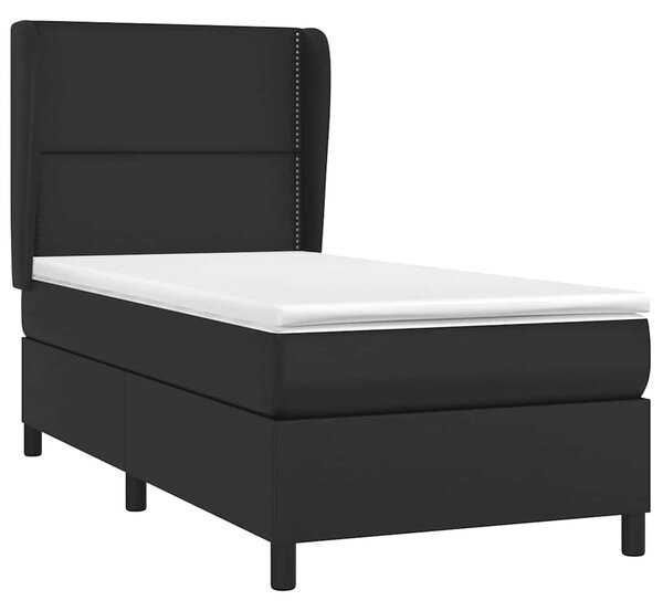 Box spring postel s matrací černá 90x190 cm umělá kůže 3128943