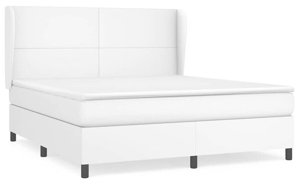 Box spring postel s matrací bílá 160x200 cm umělá kůže 3128920