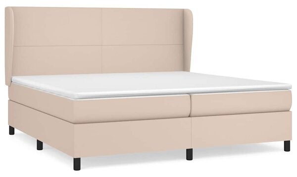 Box spring postel s matrací cappuccino 200 x 200 cm umělá kůže 3128936