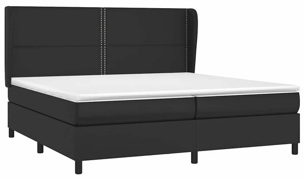 Box spring postel s matrací černá 200x200 cm umělá kůže 3128991