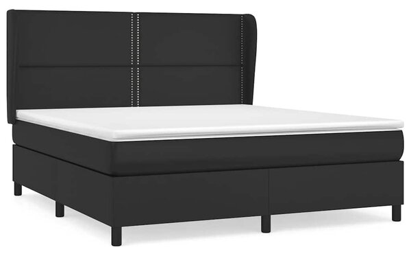 Box spring postel s matrací černá 180x200 cm umělá kůže 3128985