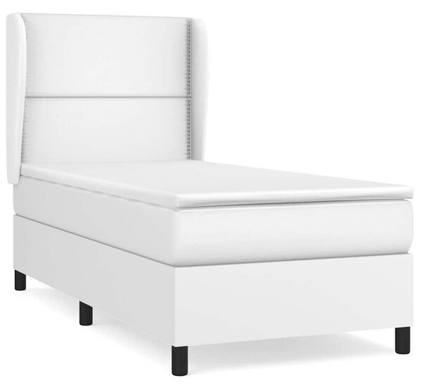Box spring postel s matrací bílá 100x200 cm umělá kůže 3128956