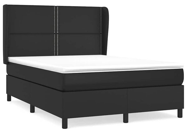 Box spring postel s matrací černá 140 x 190 cm umělá kůže 3128967