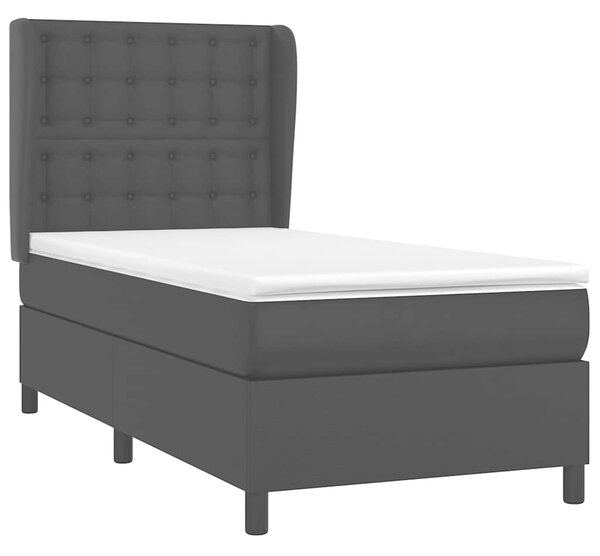 Box spring postel s matrací černá 80 x 200 cm umělá kůže 3128997