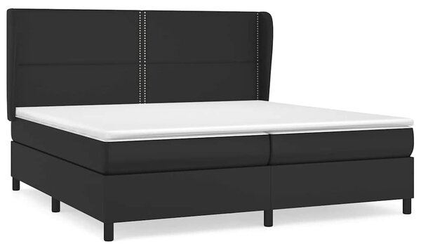 Box spring postel s matrací černá 200x200 cm umělá kůže 3128991