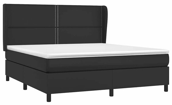 Box spring postel s matrací černá 180x200 cm umělá kůže 3128985