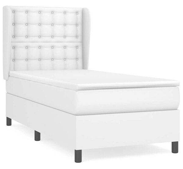 Box spring postel s matrací bílá 80 x 200 cm umělá kůže 3128998