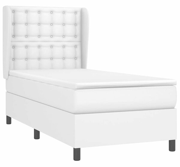 Box spring postel s matrací bílá 80 x 200 cm umělá kůže 3128998