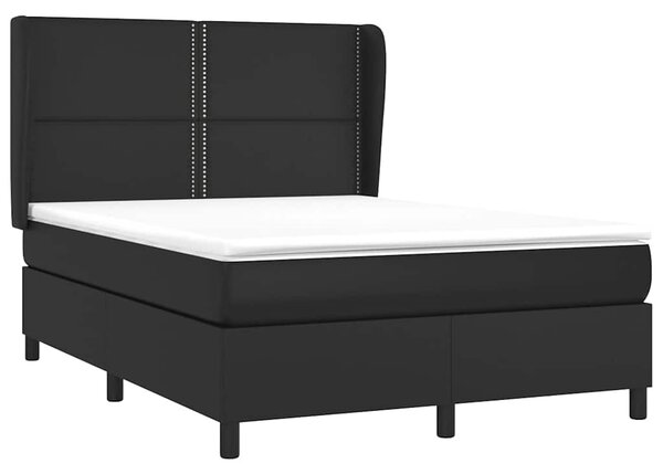 Box spring postel s matrací černá 140 x 190 cm umělá kůže 3128967