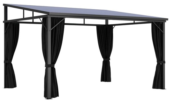 Altán se závěsy 405 x 294 x 244 cm antracitový