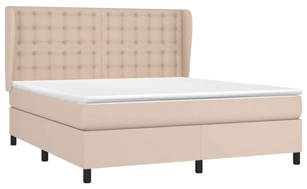 Box spring postel s matrací cappuccino 160x200 cm umělá kůže 3129044