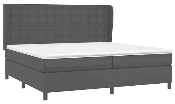 Box spring postel s matrací černá 200x200 cm umělá kůže 3129051
