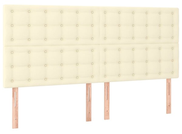 Box spring postel s matrací krémová 160x200 cm umělá kůže 3129041