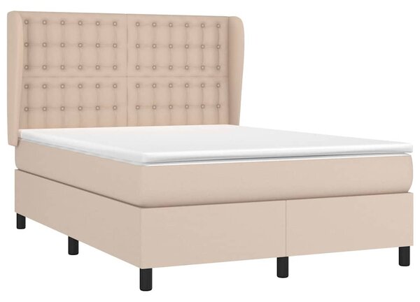 Box spring postel s matrací cappuccino 140x200 cm umělá kůže 3129038