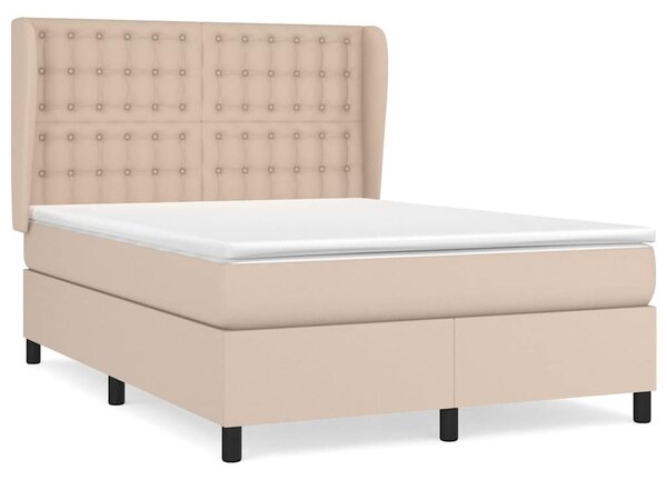 Box spring postel s matrací cappuccino 140x200 cm umělá kůže 3129038